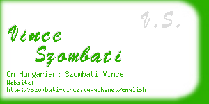 vince szombati business card